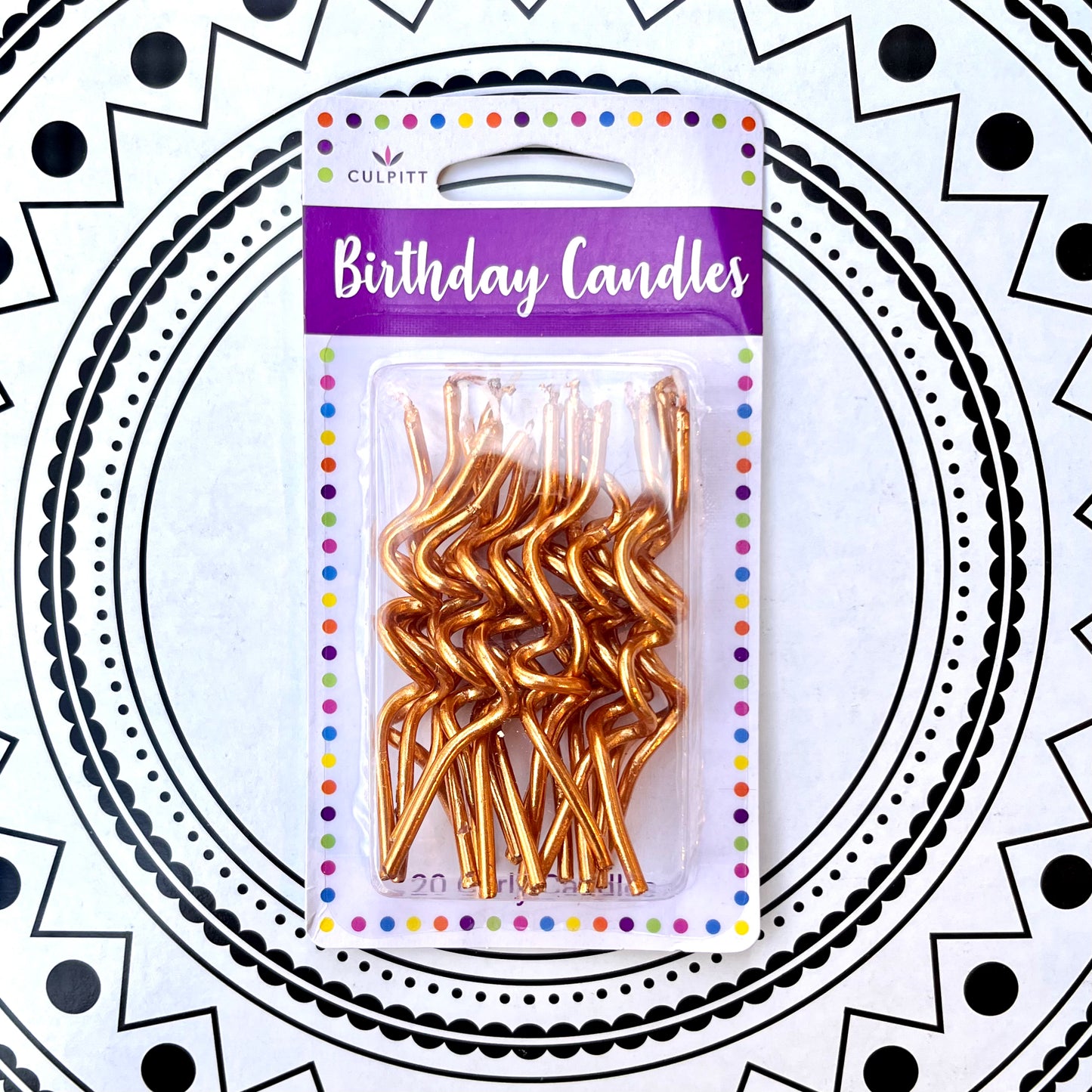 Gold Curly Candles 20/pack
