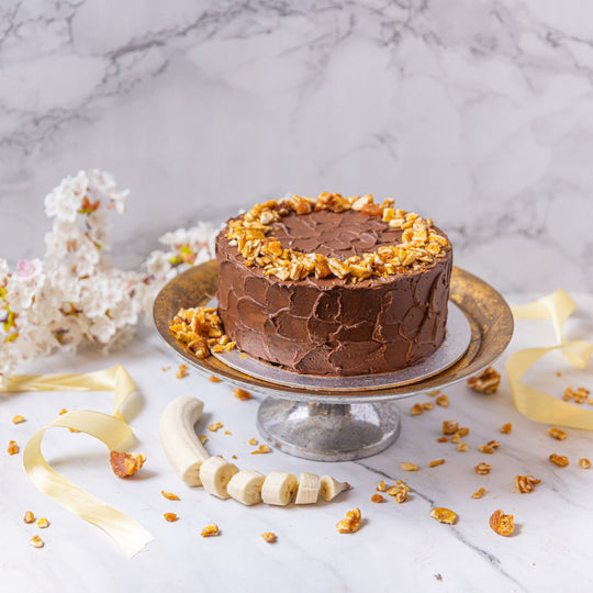 Personalised Vegan Peanut Butter & Chocolate Banana Cake