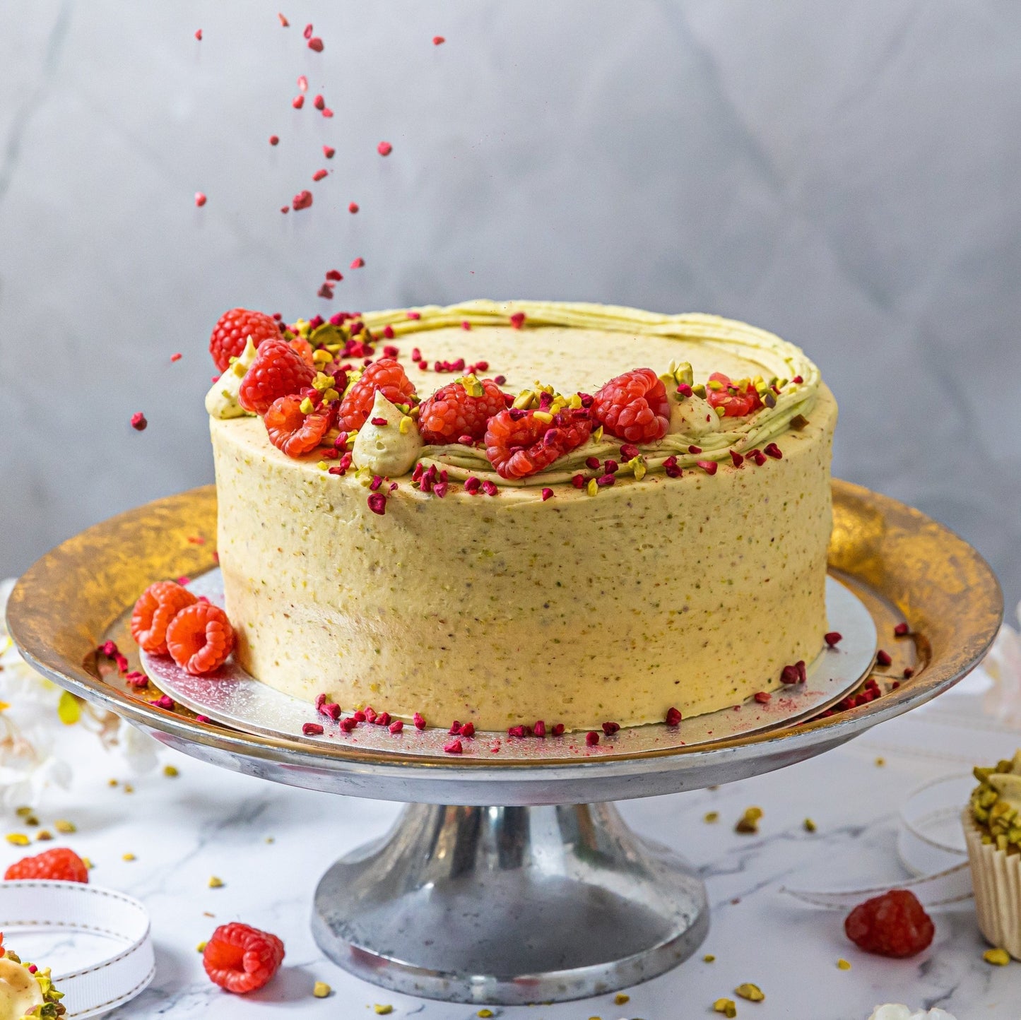 Pistachio & Raspberry Cake - Jack and Beyond