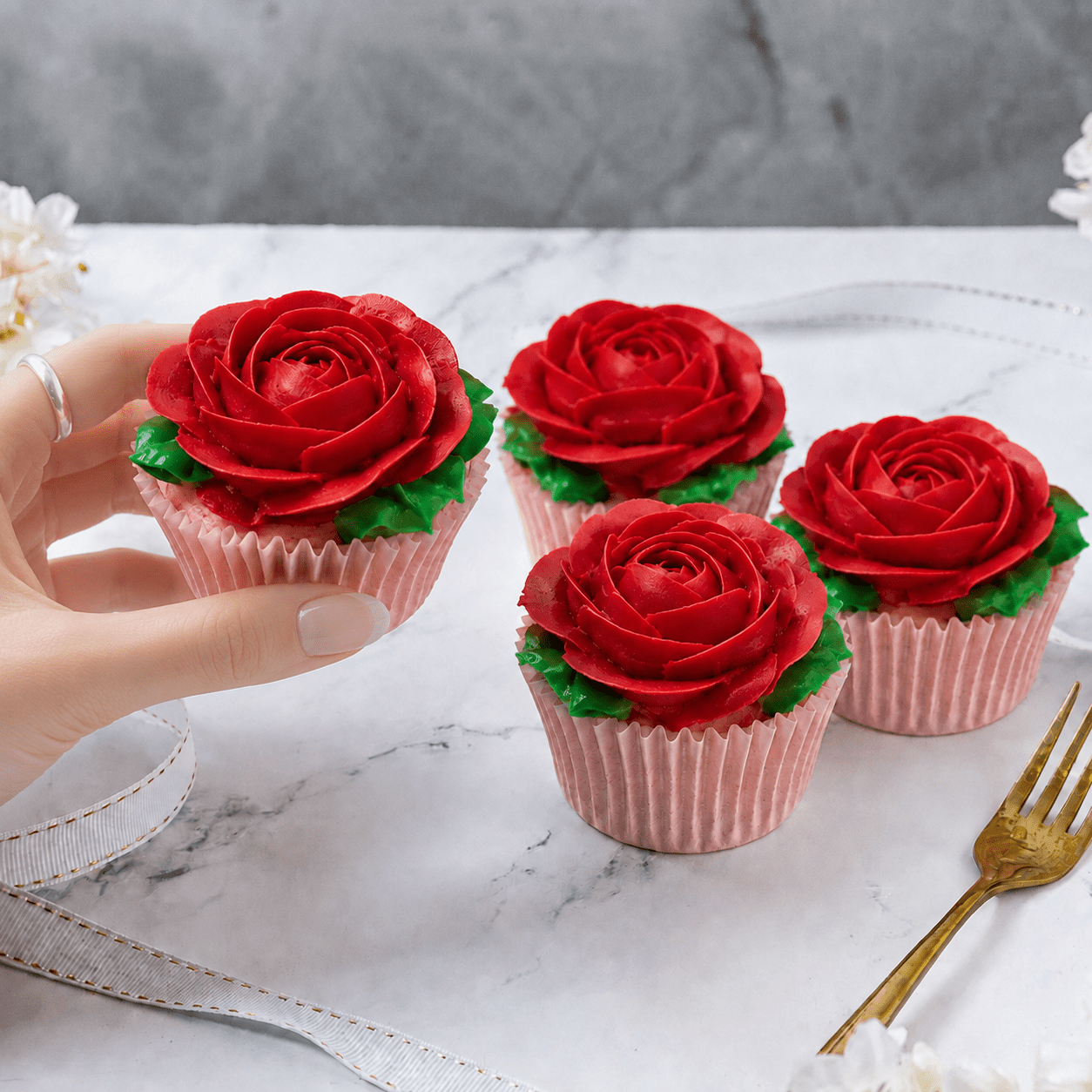 Red Rose Cupcakes - Jack and Beyond