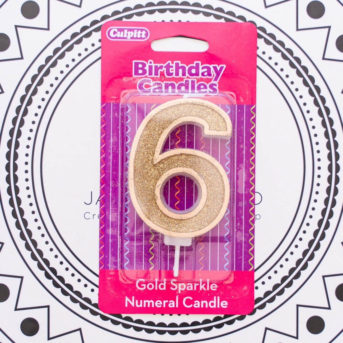 Gold Number Candle - 6 - Jack and Beyond