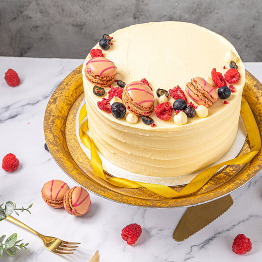 Macarons & Berries Birthday Cake