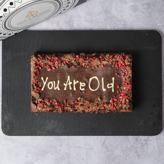 Personalised Vegan Chocolate & Raspberry Brownie Slab