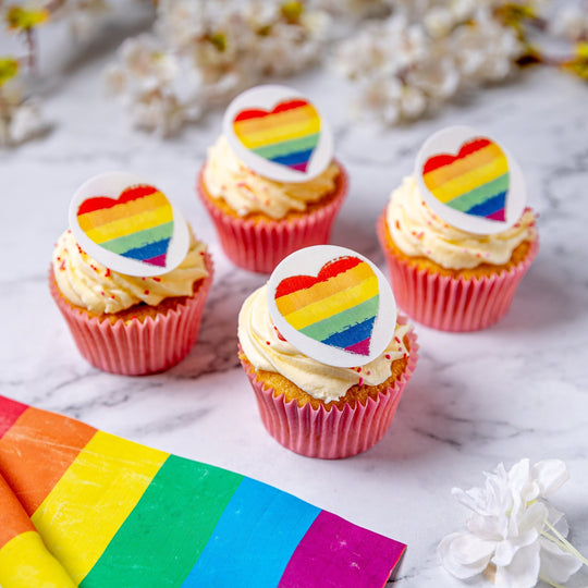 Pride Cupcakes - Rainbow Heart