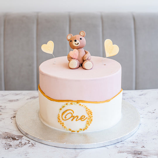 Teddy Bear Heart Cake