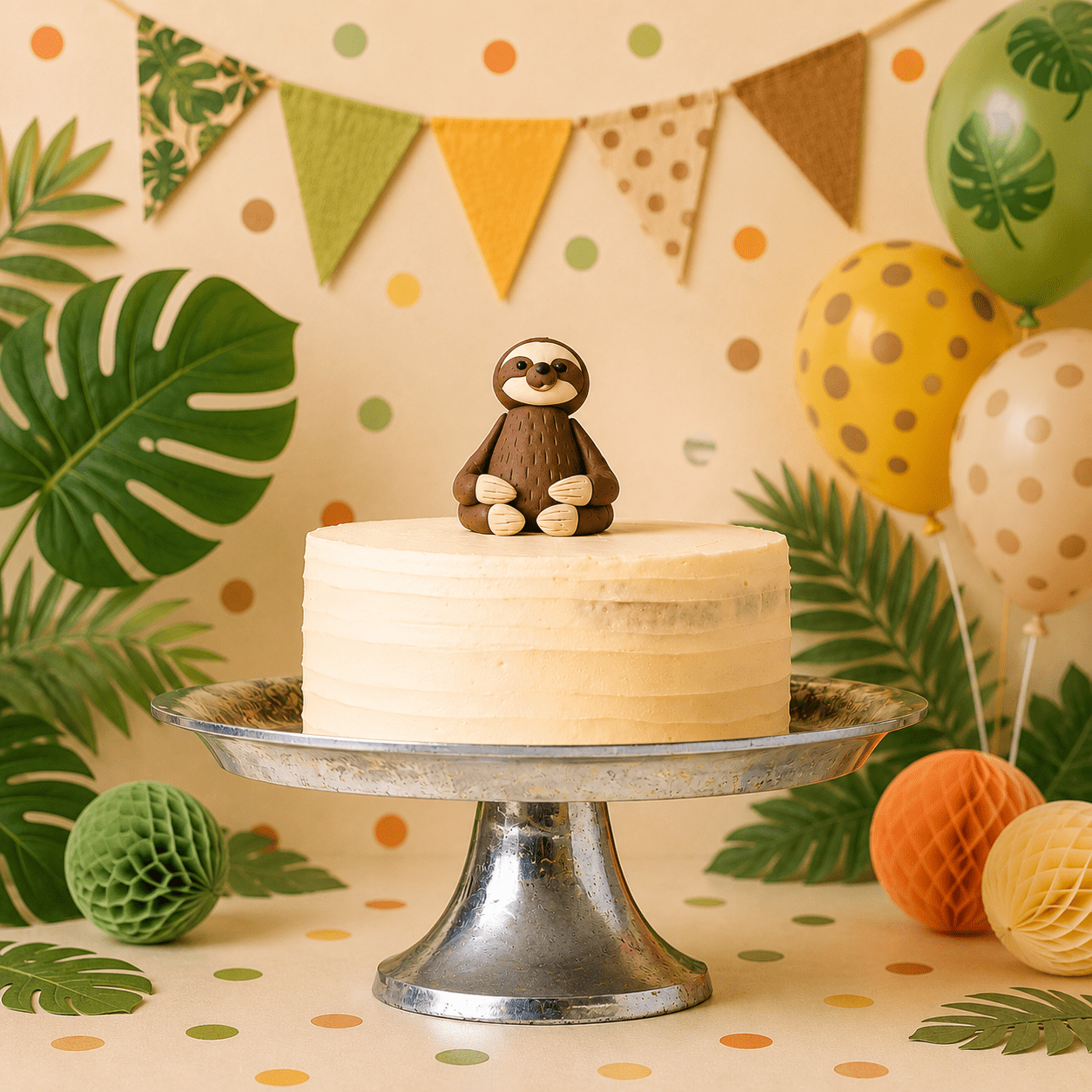 Animal Birthday Cake - 3D Sloth Figure - Jack and Beyond