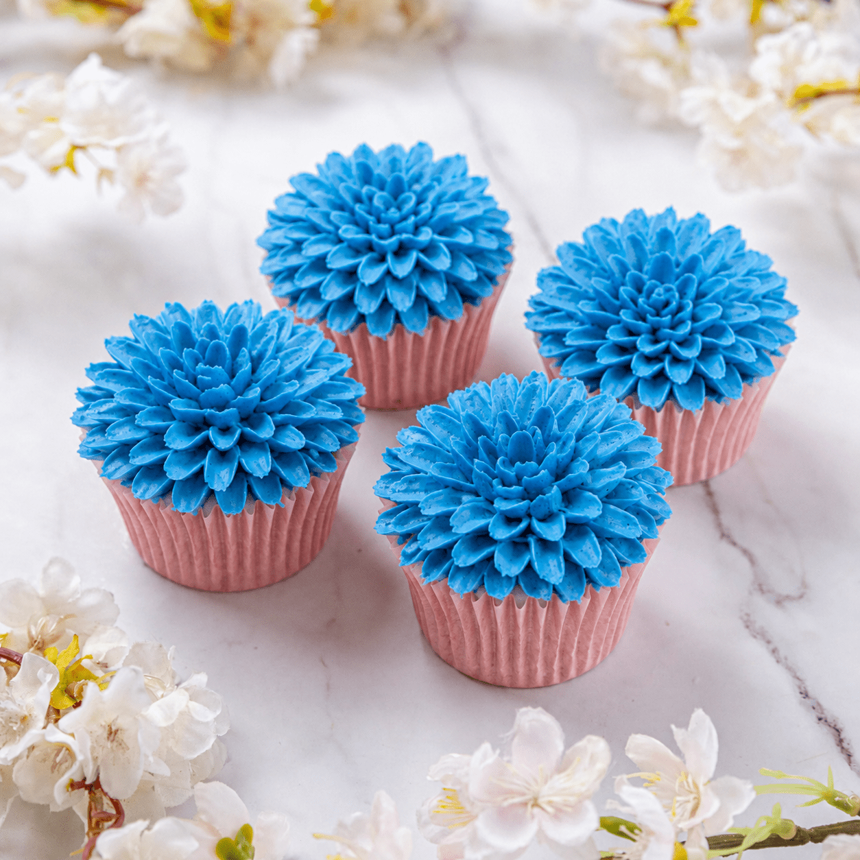 Blue Dahlia Cupcakes - Jack and Beyond