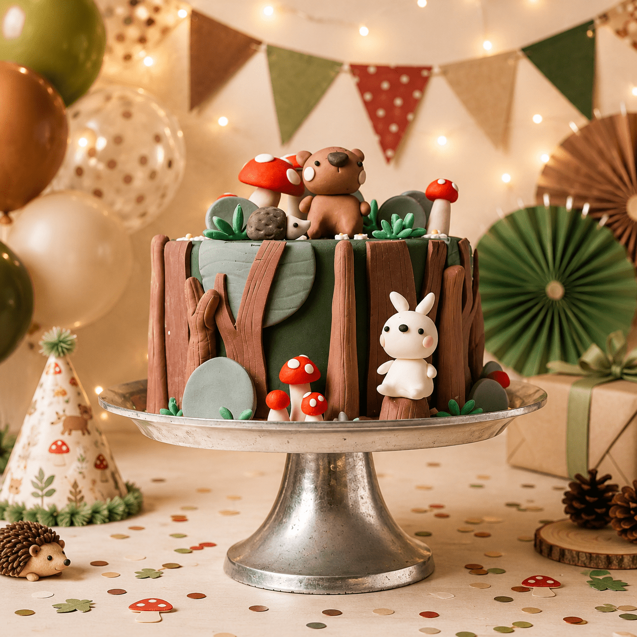 Forest Animal Party Cake - Jack and Beyond