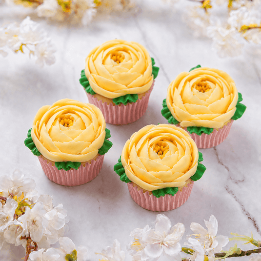 Ivory Peony Cupcakes - Jack and Beyond