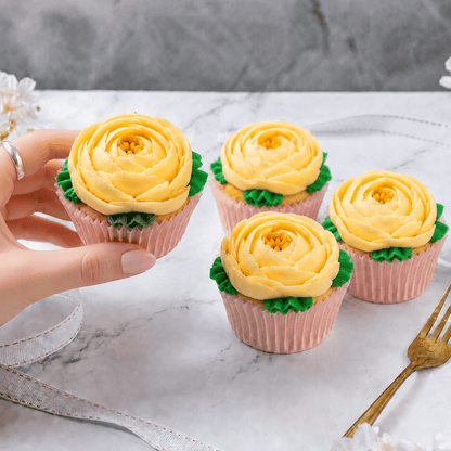 Ivory Peony Cupcakes - Jack and Beyond