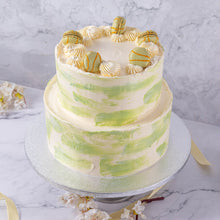 Ombré Buttercream & Macarons Wedding Cake - Jack and Beyond