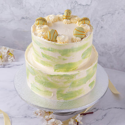 Ombré Buttercream & Macarons Wedding Cake - Jack and Beyond