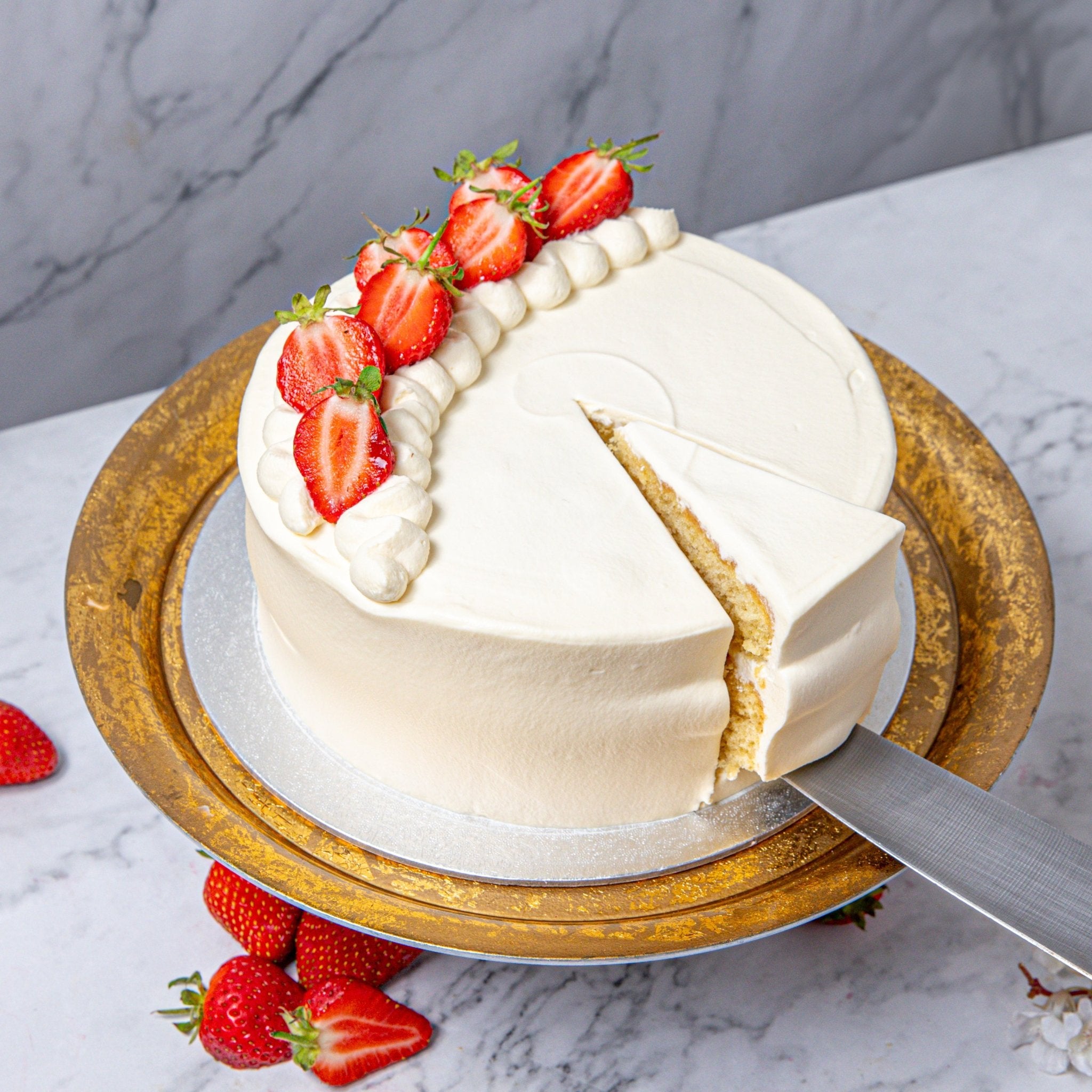 Personalised Strawberries & Cream Layer Cake - Jack and Beyond