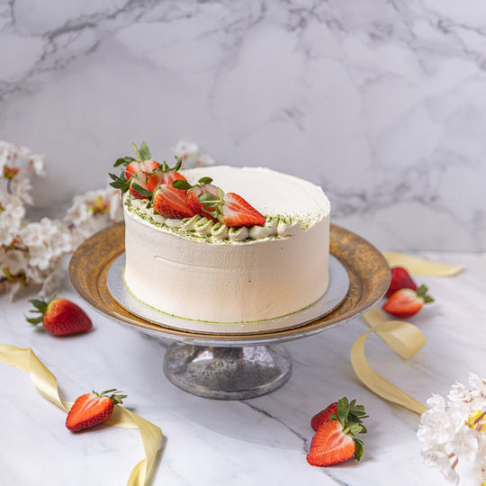 Personalised Strawberry & Matcha Cake