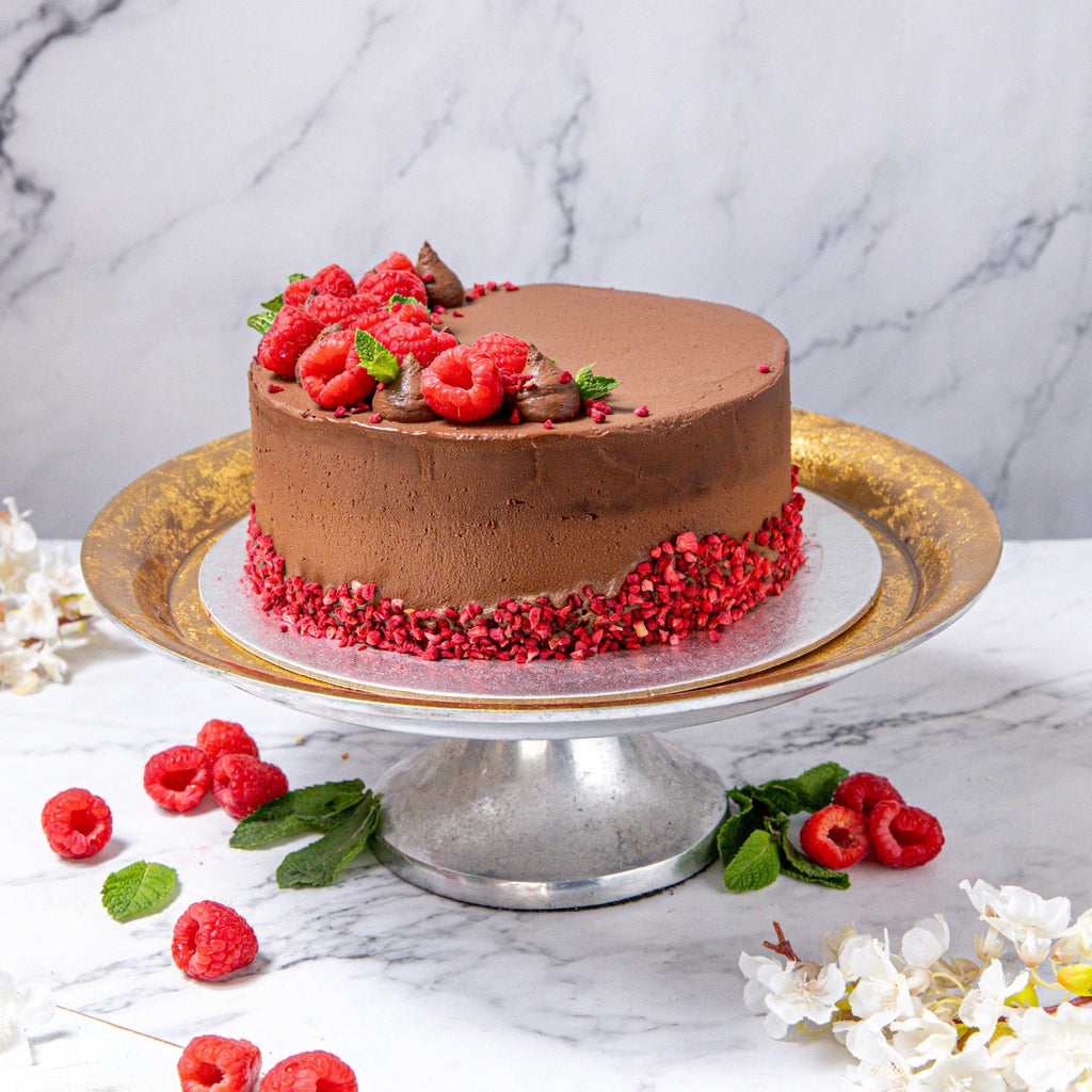 Personalised Vegan Chocolate & Raspberry Cake - Jack and Beyond