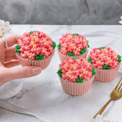 Pink Hydrangea Cupcakes - Jack and Beyond