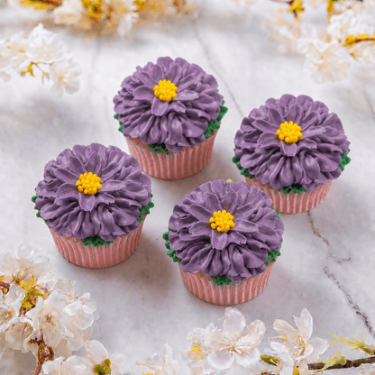 Purple Cosmos Cupcakes - Jack and Beyond