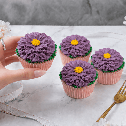 Purple Cosmos Cupcakes - Jack and Beyond