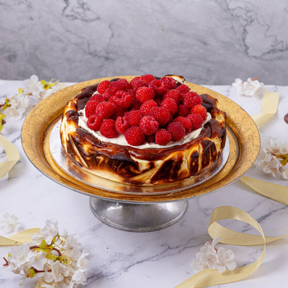 Raspberry Topped Basque Cheesecake - Jack and Beyond
