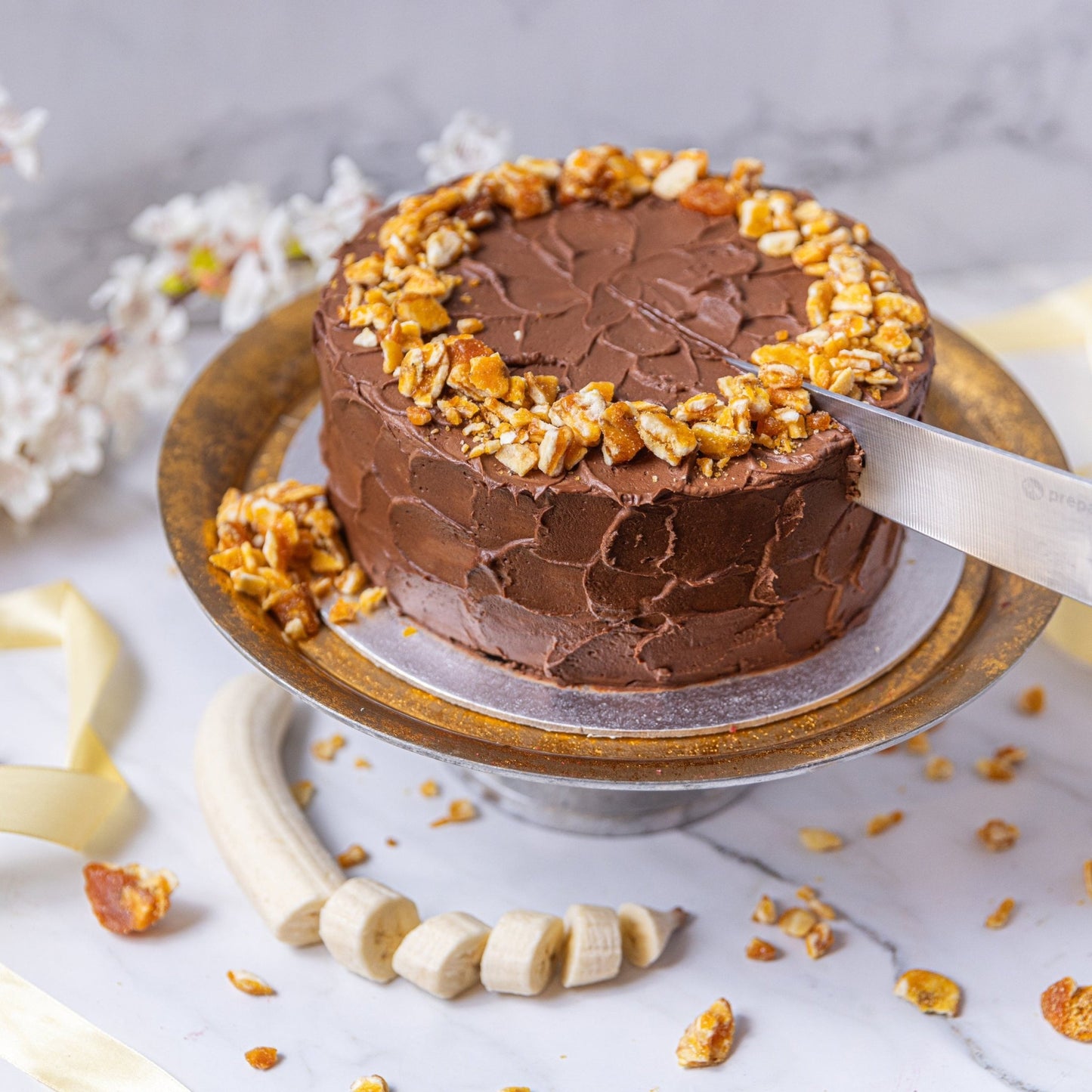 Vegan Peanut Butter & Chocolate Banana Cake - Jack and Beyond
