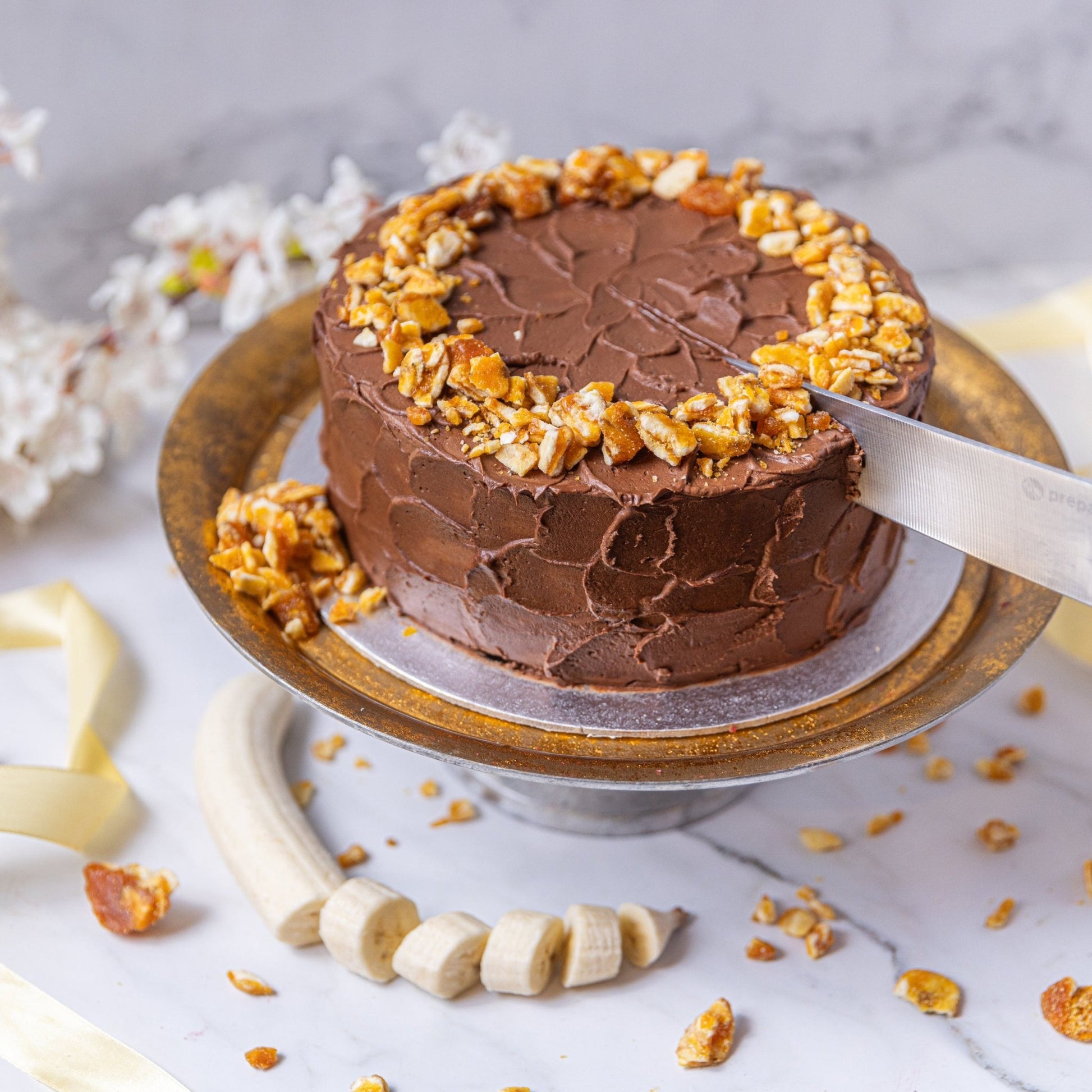 Vegan Peanut Butter & Chocolate Banana Cake - Jack and Beyond