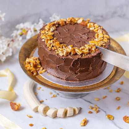 Vegan Peanut Butter & Chocolate Banana Cake - Jack and Beyond