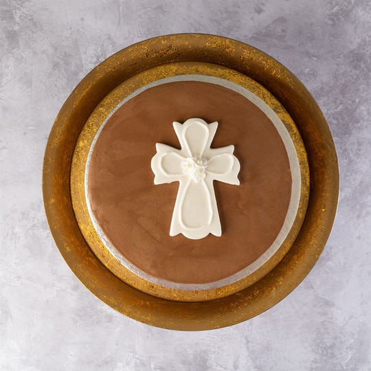 Christening Cake - Flower Cross