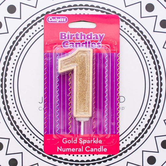Gold Number Candle - 1
