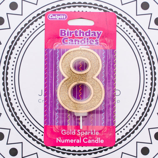 Gold Number Candle - 8