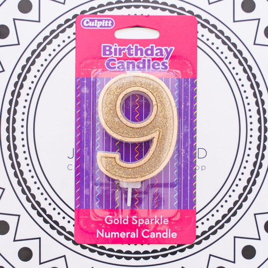 Gold Number Candle - 9