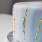 Pastel Marble & Gold Leaf Celebration Cake - Jack and Beyond