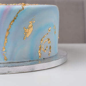 Pastel Marble & Gold Leaf Celebration Cake - Jack and Beyond