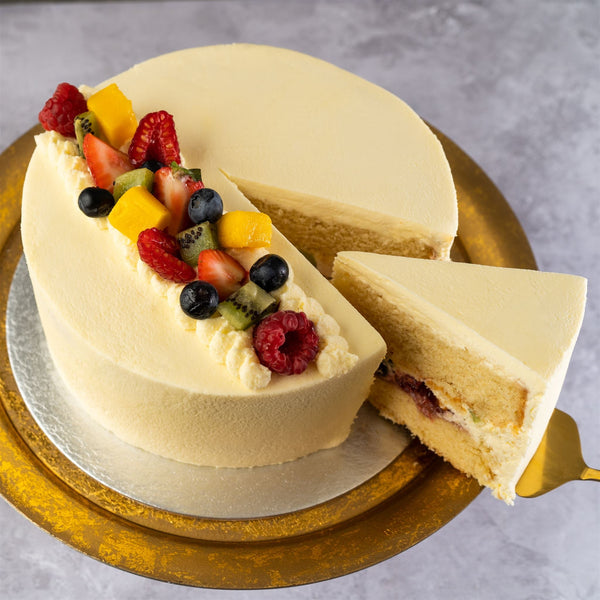 Personalised Tropical Fruits & Cream Layer Cake - Jack and Beyond