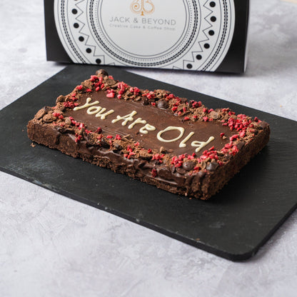 Personalised Vegan Chocolate & Raspberry Brownie Slab - Jack and Beyond