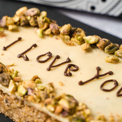 Personalised White Chocolate & Pistachio Blondie Slab - Jack and Beyond