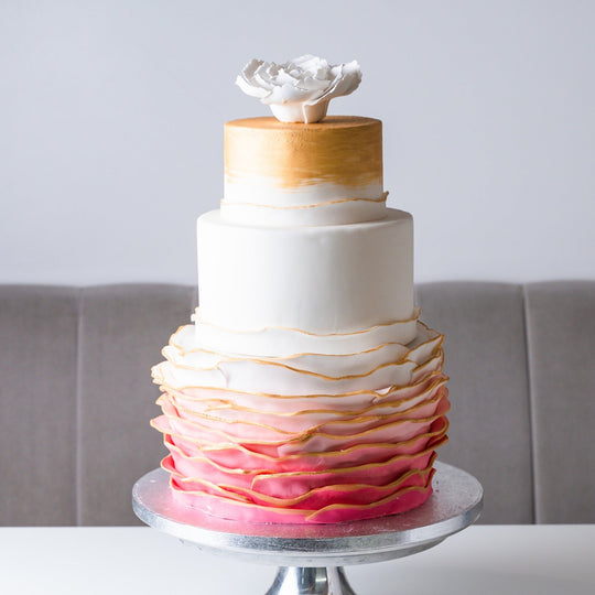 Pink and Gold Ombré Cake