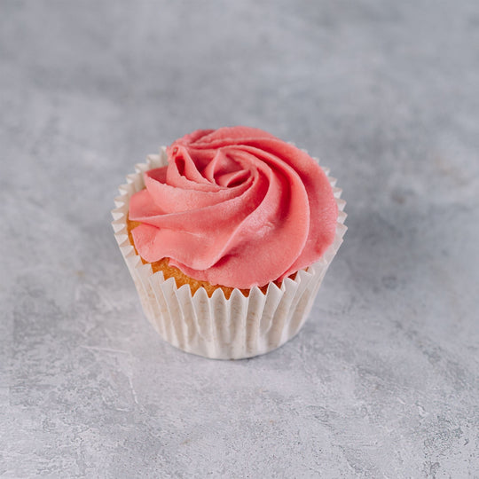 Pink Frosting Vanilla Cupcakes
