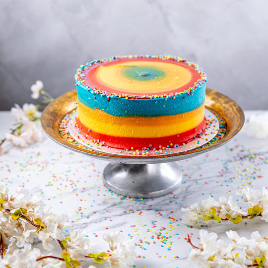 Rainbow Frosting Birthday Cake