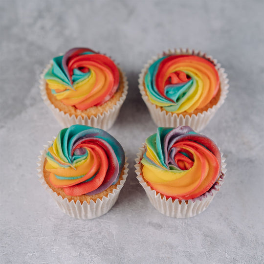 Rainbow Vanilla Cupcakes